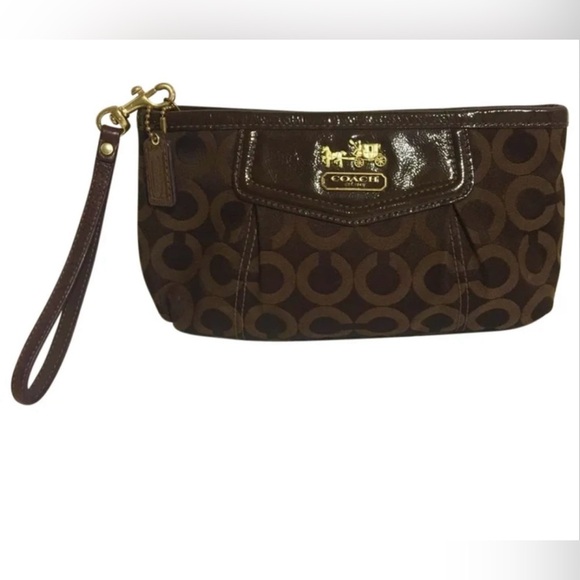 Coach vintage CC signature print wristlet - Picture 1 of 6